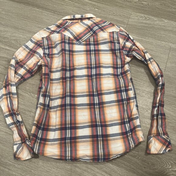 Aeropostatle Mens Small Long Sleeve Plaid Pearl Snap Shirt Western Fall - Picture 4 of 4